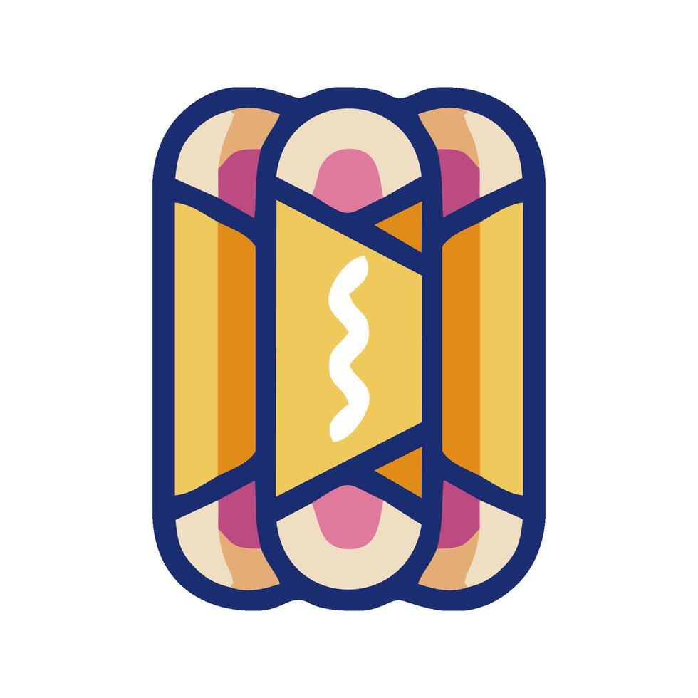 a hot dog icon with a slice of cheese vector