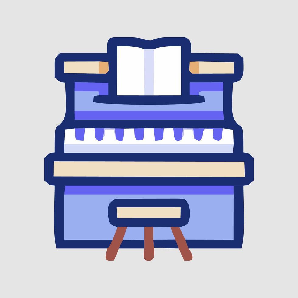 a piano with a book on top of it vector