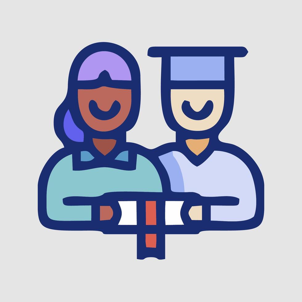 graduation icon, illustration vector