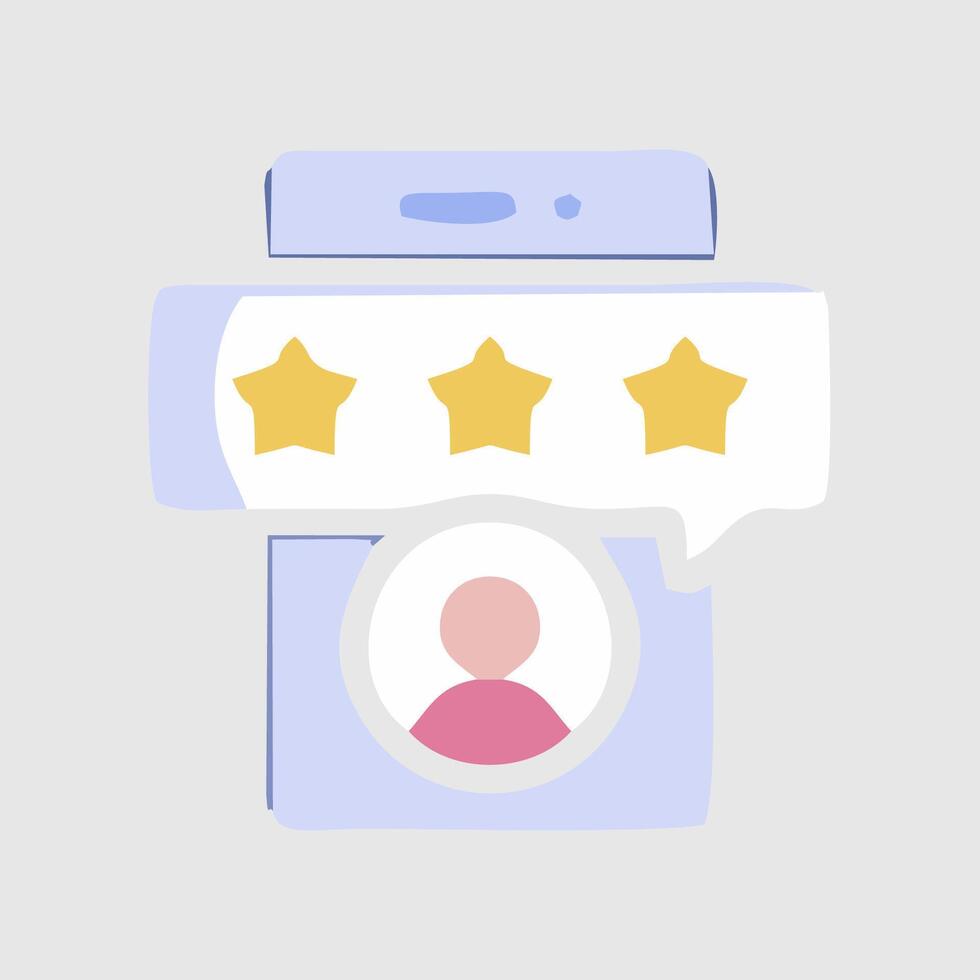 a phone with five stars on it vector