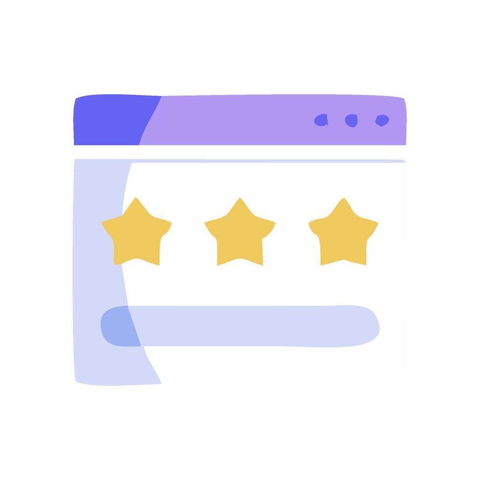 five star rating icon on a website vector