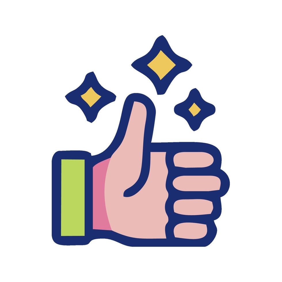 a thumbs up icon with stars vector