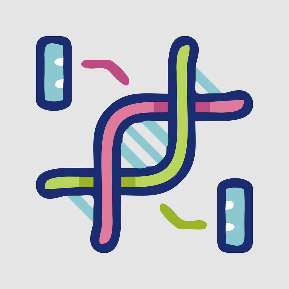 a colorful, flat icon of a dna molecule vector