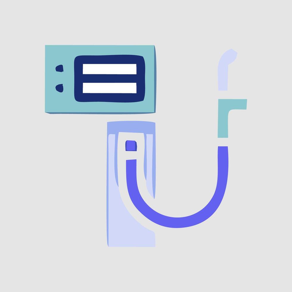 a blue and purple electric pump with a hose attached vector