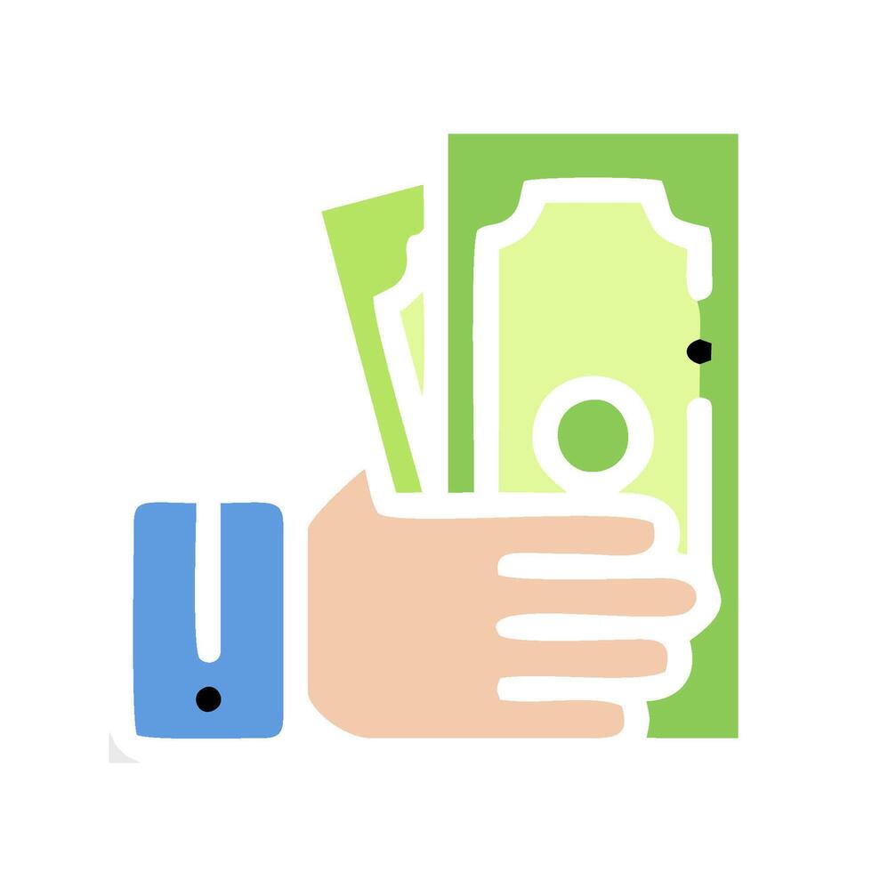 a hand holding money in a wallet vector