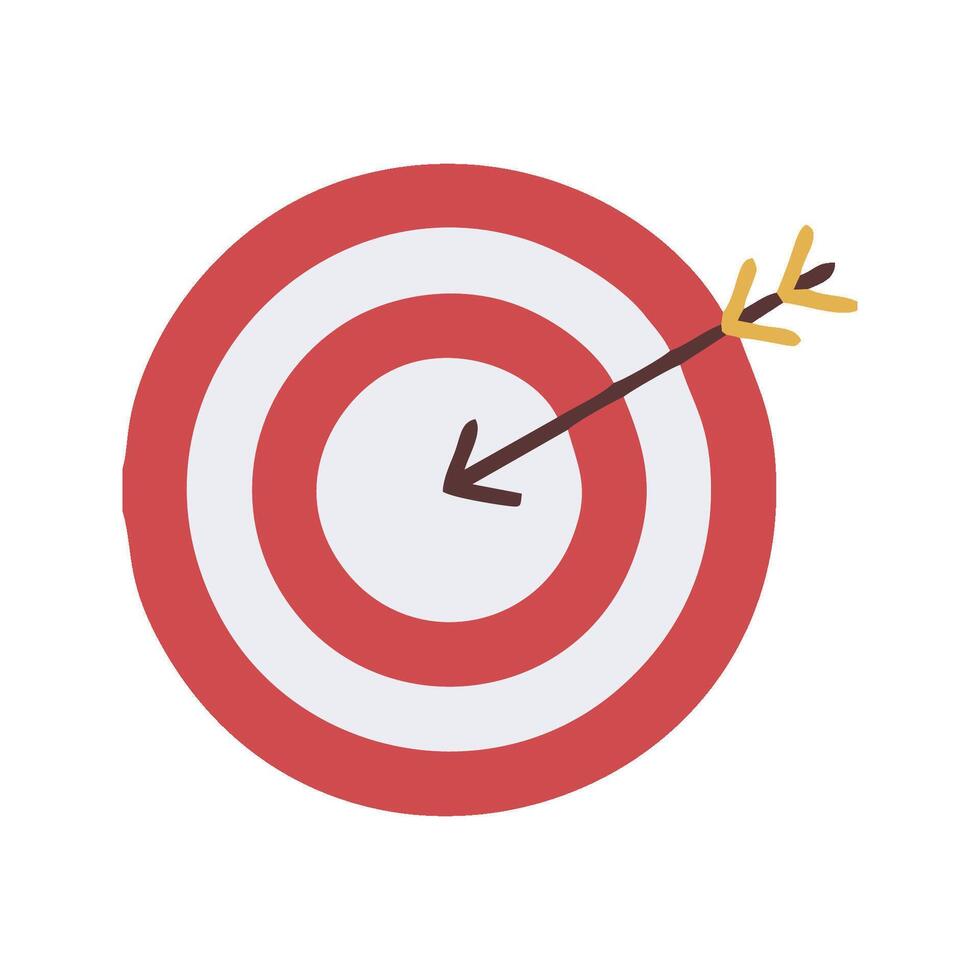 graphic icon an arrow is in the center of a target vector