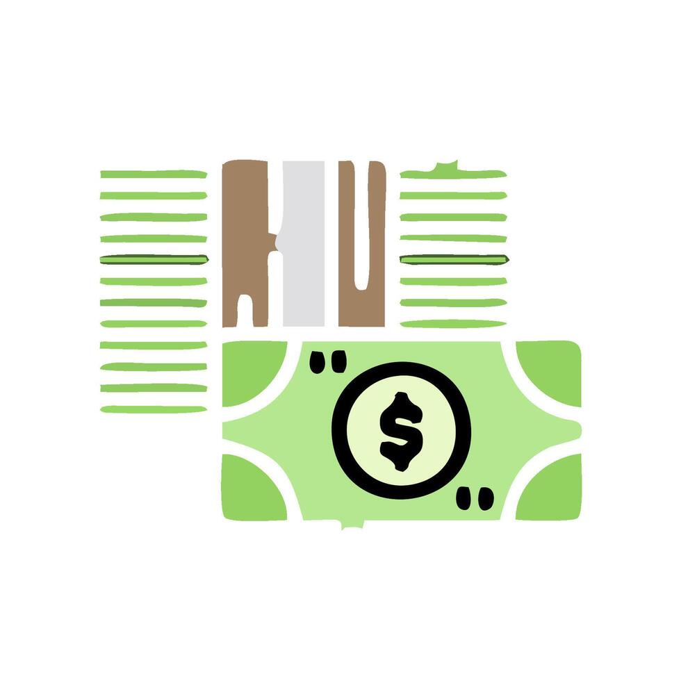 a green dollar sign and a newspaper with a dollar sign vector