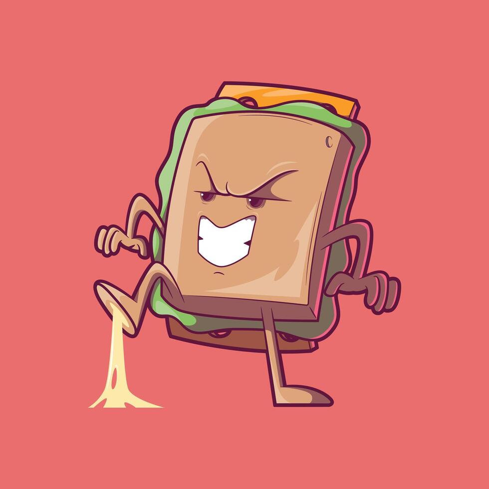 A Sandwich funny character. vector