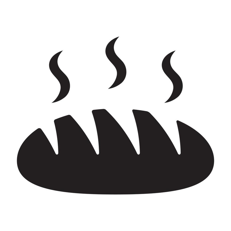 Bread icon, bread loaf flat icon. vector