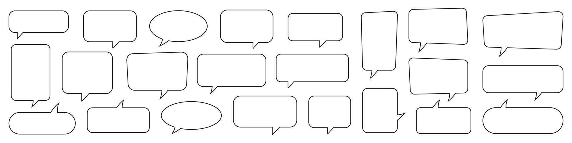 Line speech bubble, speech balloon, chat bubble for apps and websites. vector