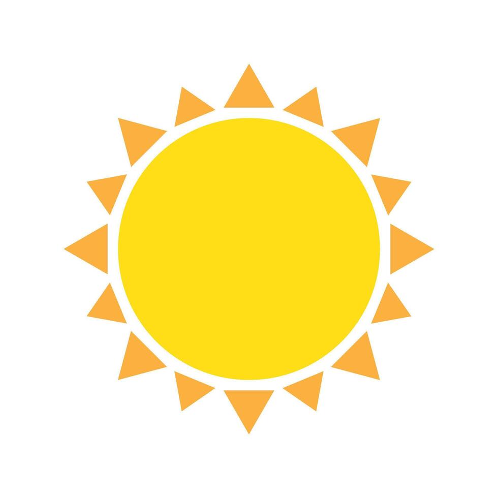 Sun icon in flat style, simple yellow sun. vector