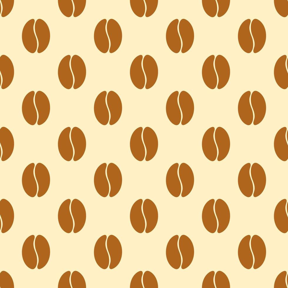 Seamless pattern of coffee beans, fragrant coffee pattern. Brown coffee background pattern in flat style, coffee beans. vector