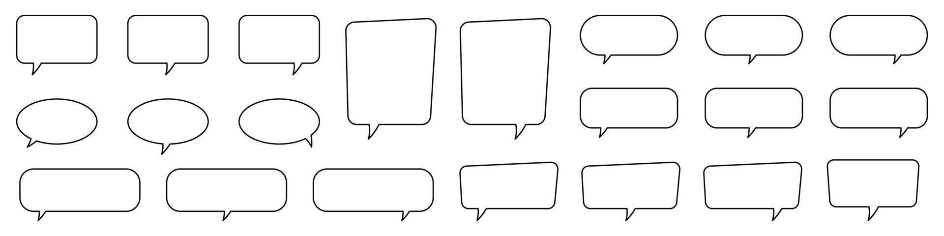 Speech bubble, speech balloon, chat bubble line art icon for apps and websites. vector