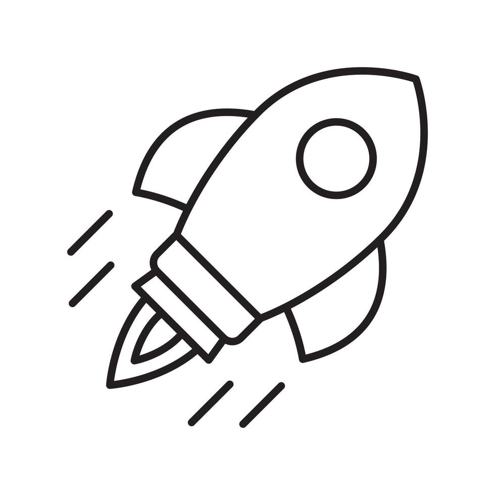Rocket line icon. Flying rocket icon. vector