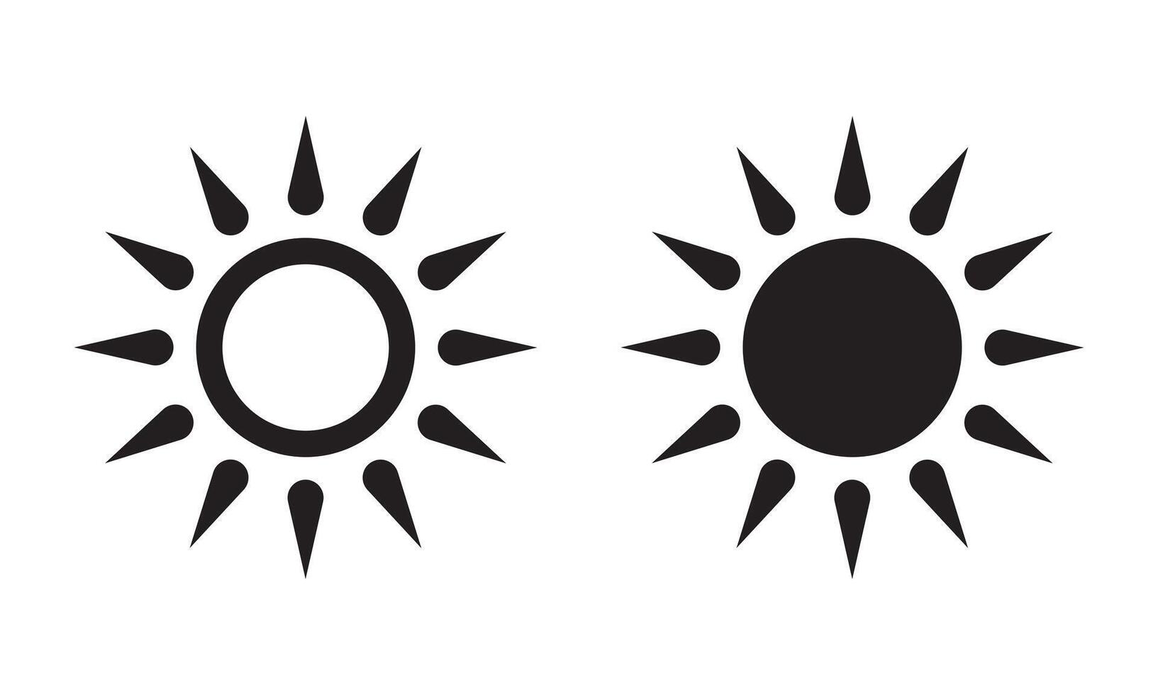 Sun icon, sun symbol vector