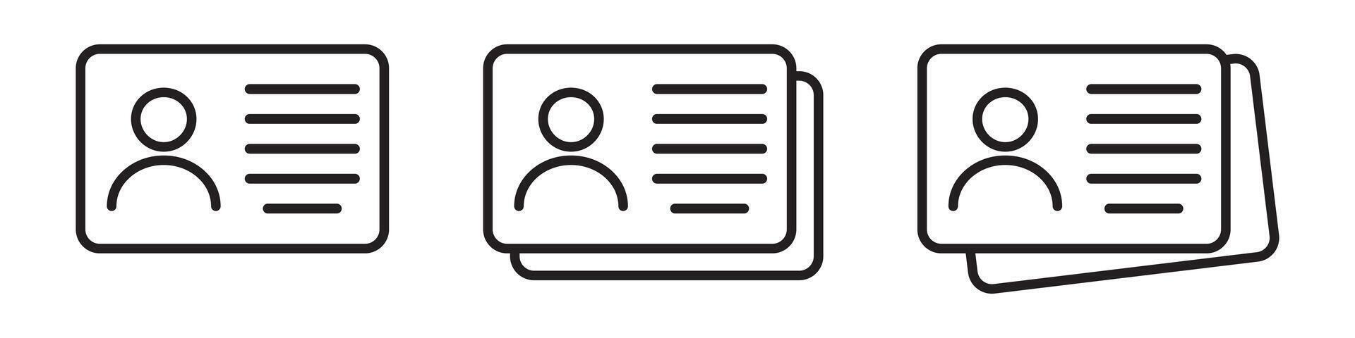 ID Card icon. Employee clerk card, driver license, Identification card, staff identification card symbol. vector