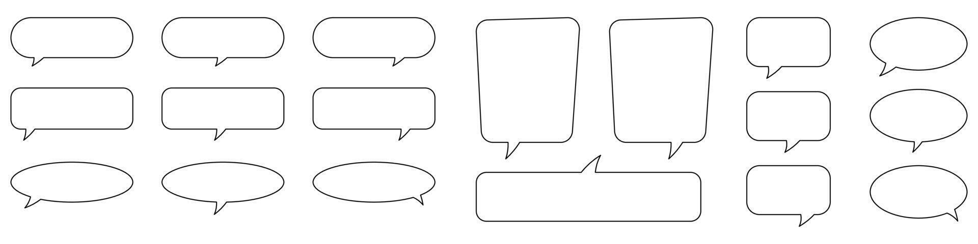 Collection of line speech bubble, speech balloon, chat bubble image. vector