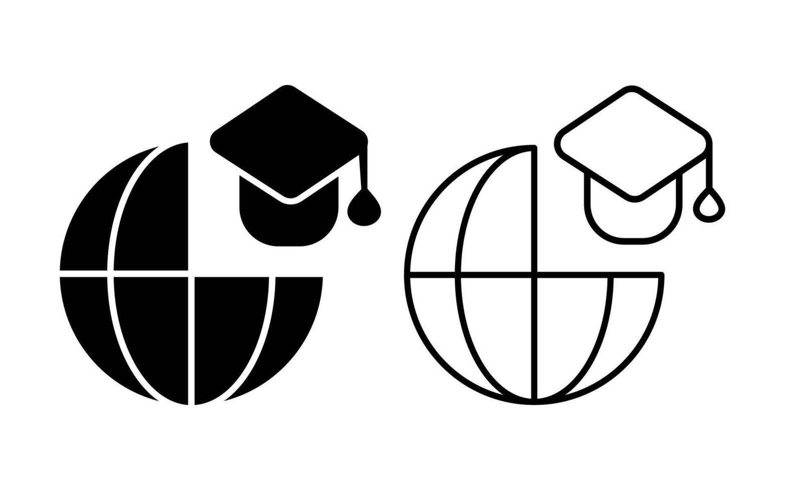 Global Education Icon in filled and outlined style. Education Sign vector