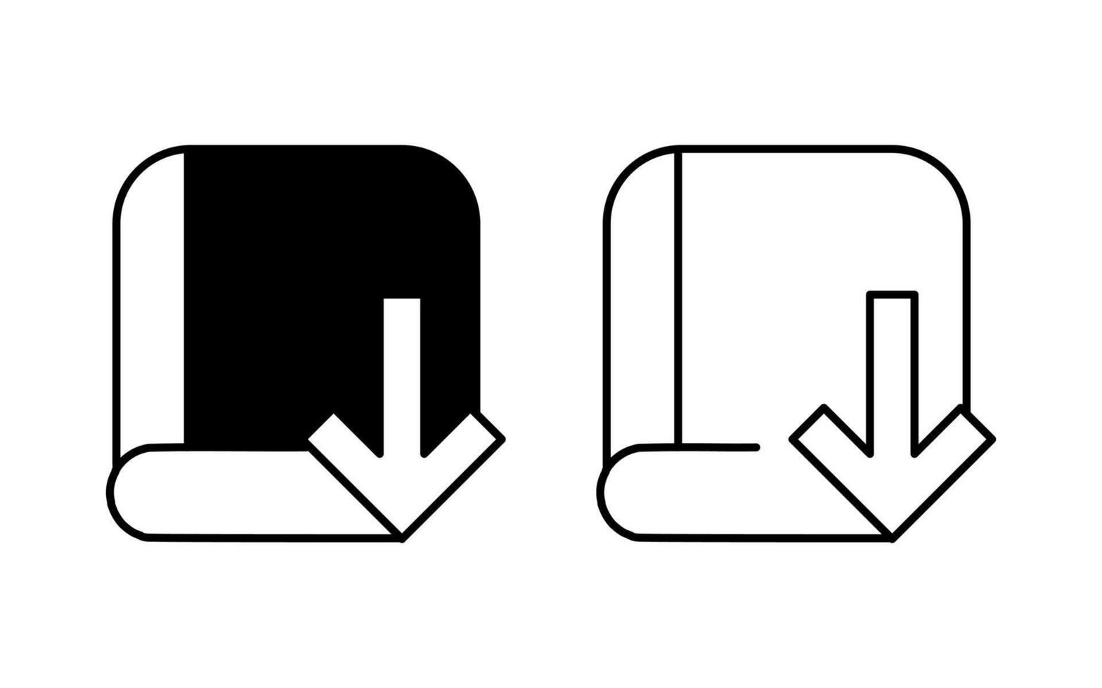 E-book Icon in filled and outlined styles. Education Sign vector