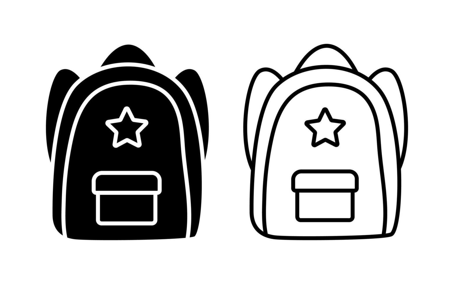 Backpack or Schoolbag Icon with line and filled style. Education Sign vector