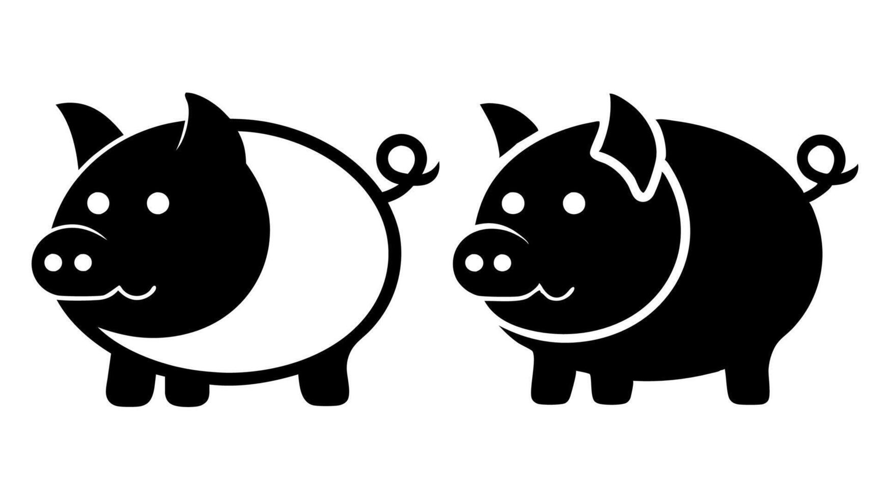 Pig Icon Set vector