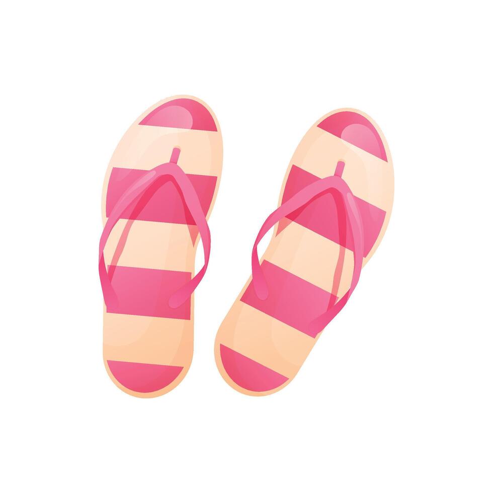 Flip flops pink - summer, beach slippers. EPS 10 vector