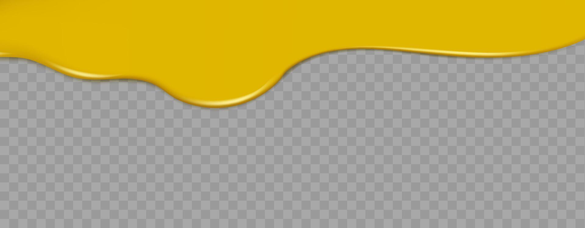 Realistic drawing of dripping sauce or mustard. vector