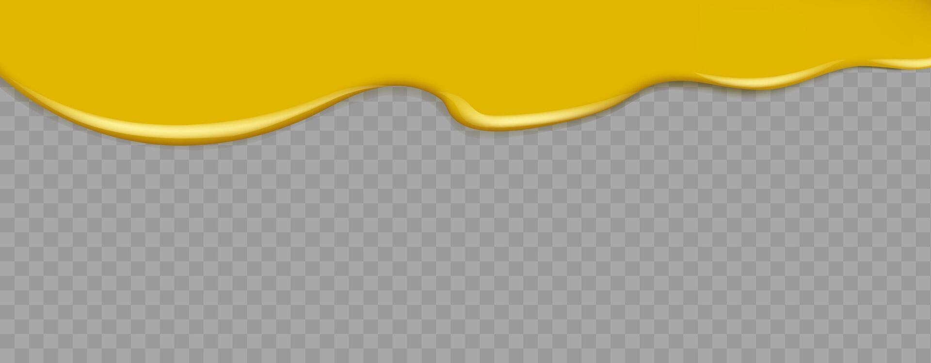 Realistic drawing of dripping sauce or mustard. vector