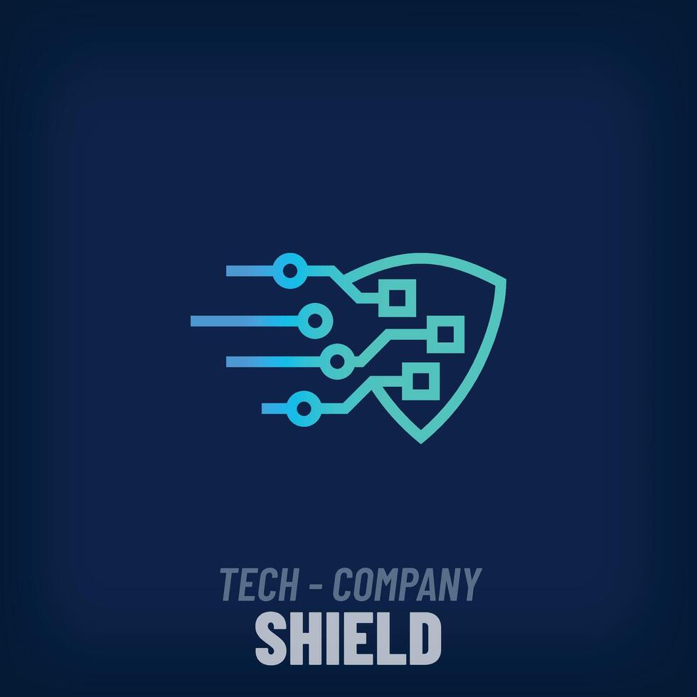 Unique digital simple shield logo. Creative corporate digital and technology logo template. vector