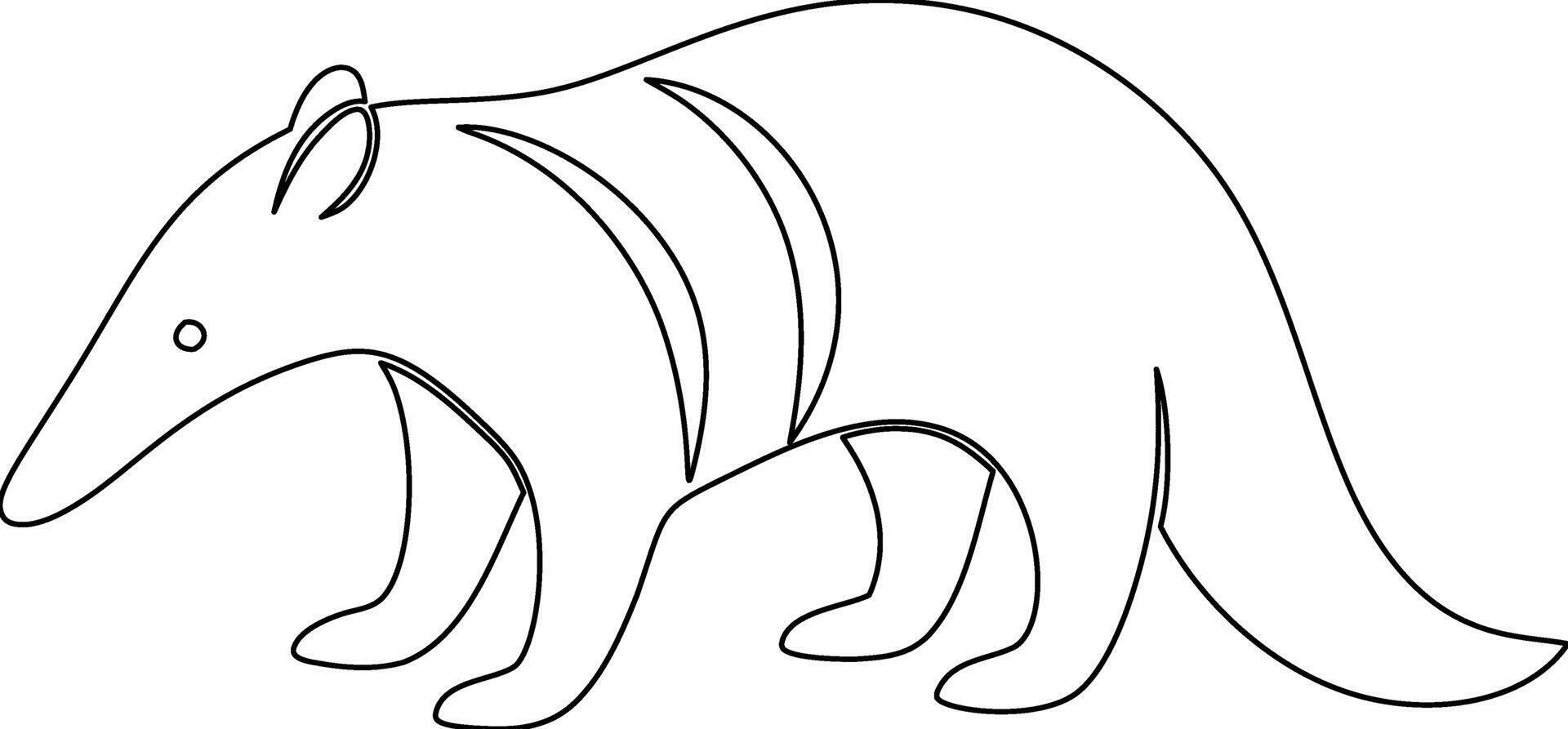 An outline of an armadillo on a white background vector
