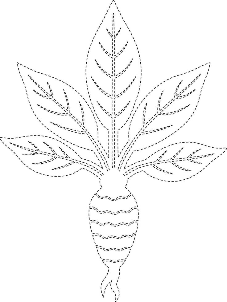 A drawing of a plant with leaves vector