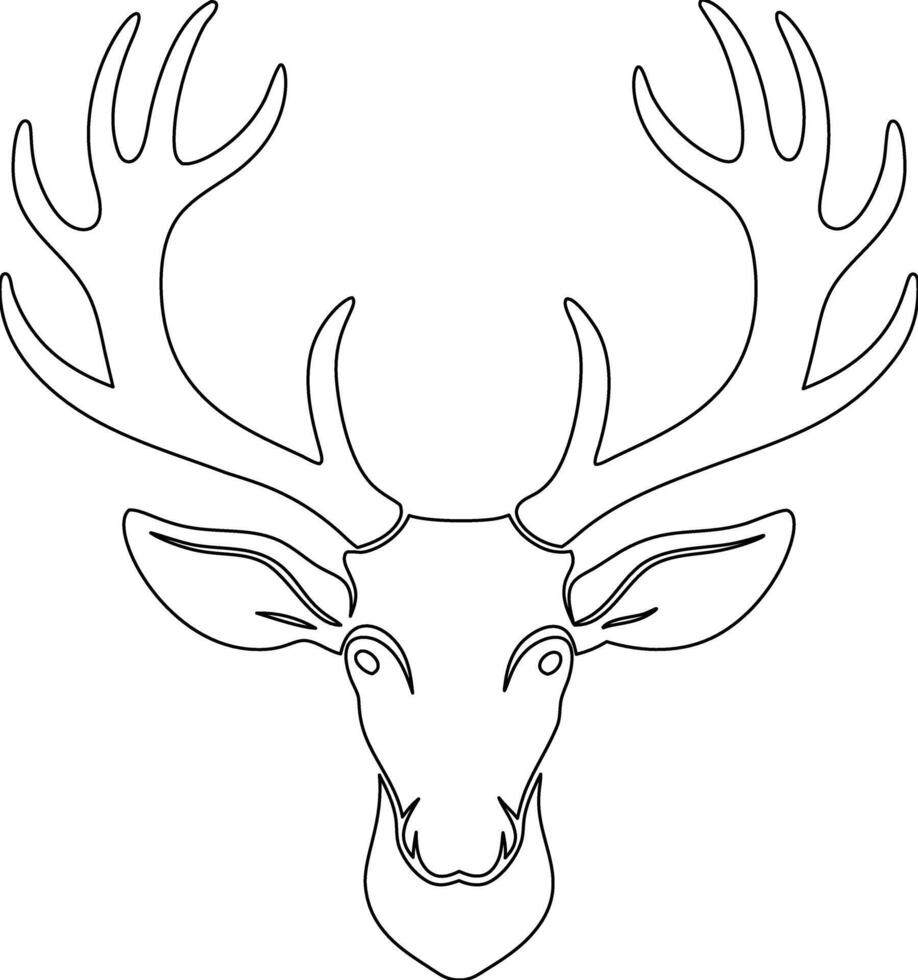 Deer head outline vector