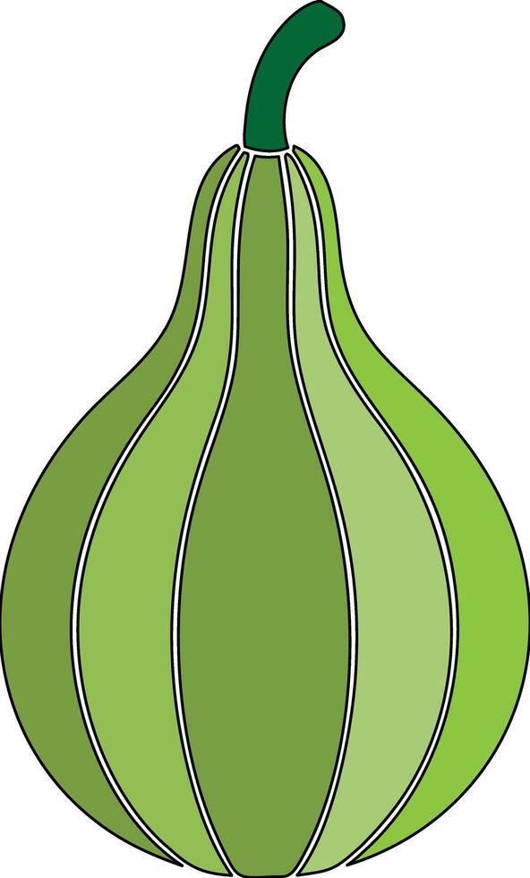 A green squash with a green stem vector