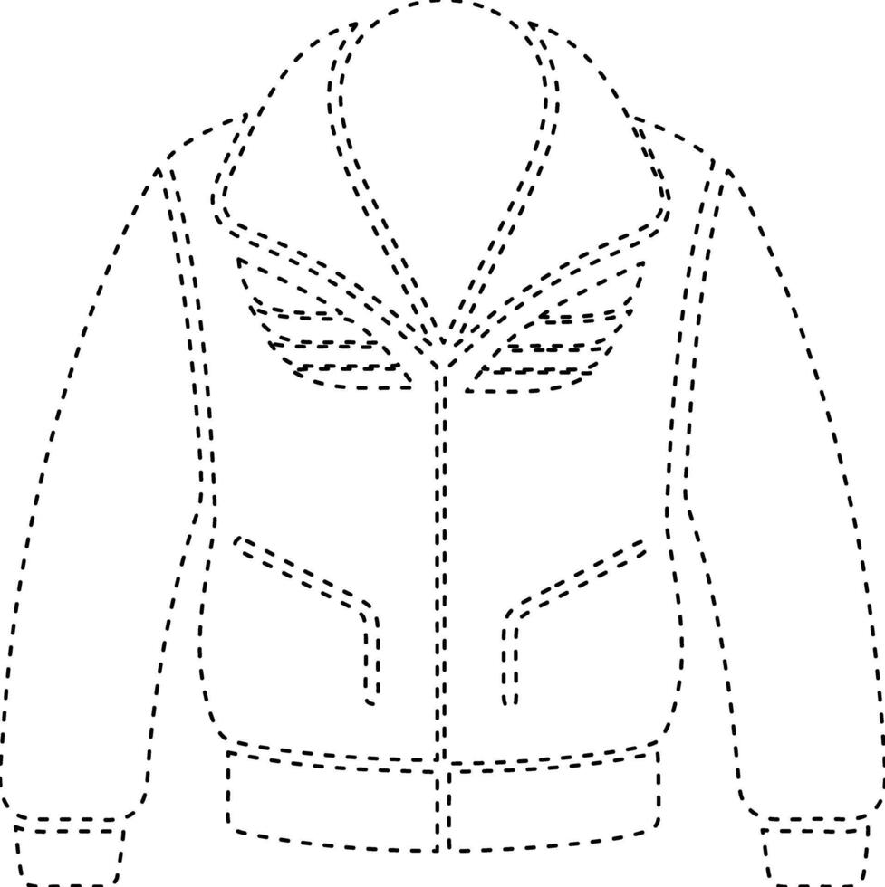 un contorno de un chaqueta con un cremallera vector