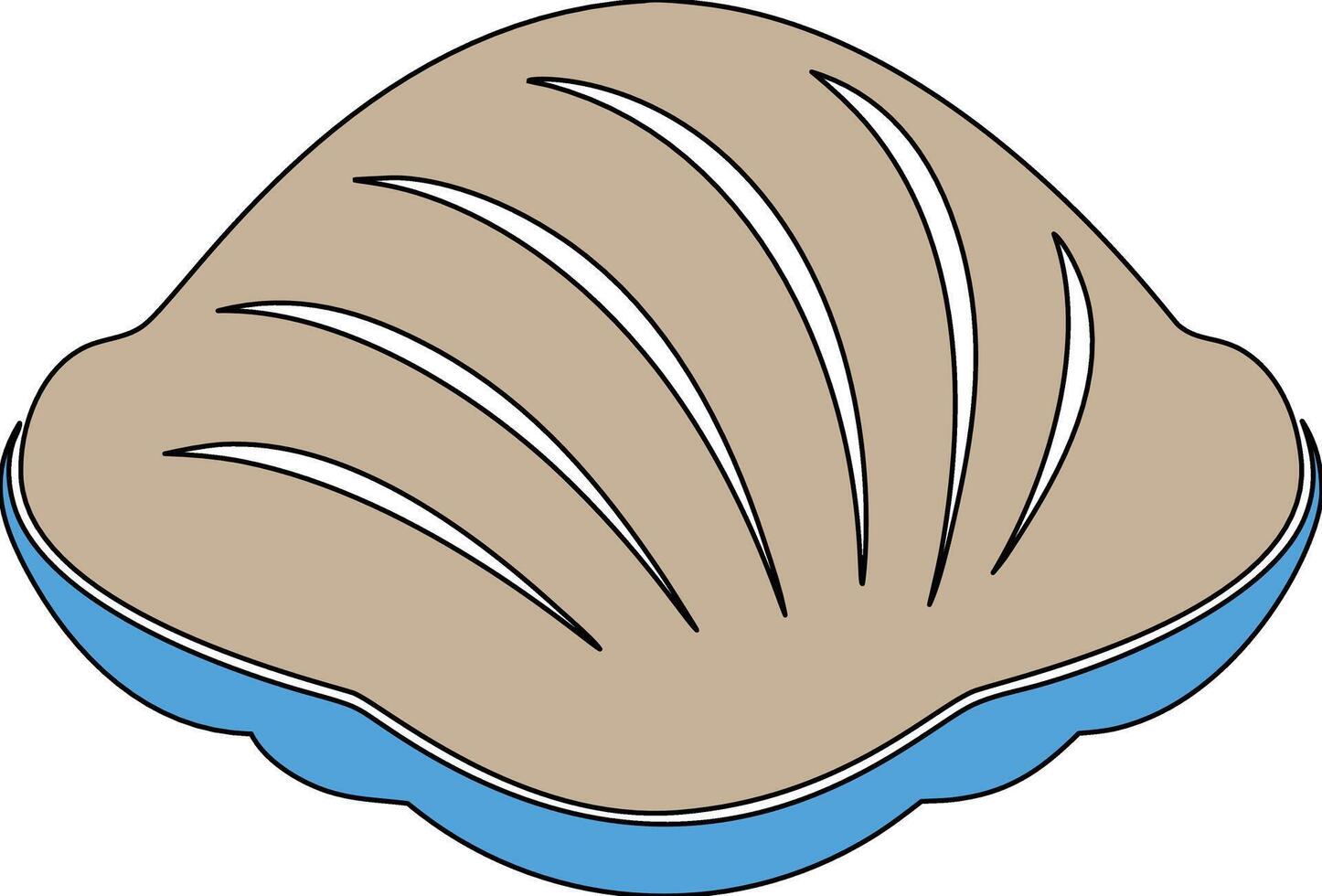 A shell with blue water on it vector