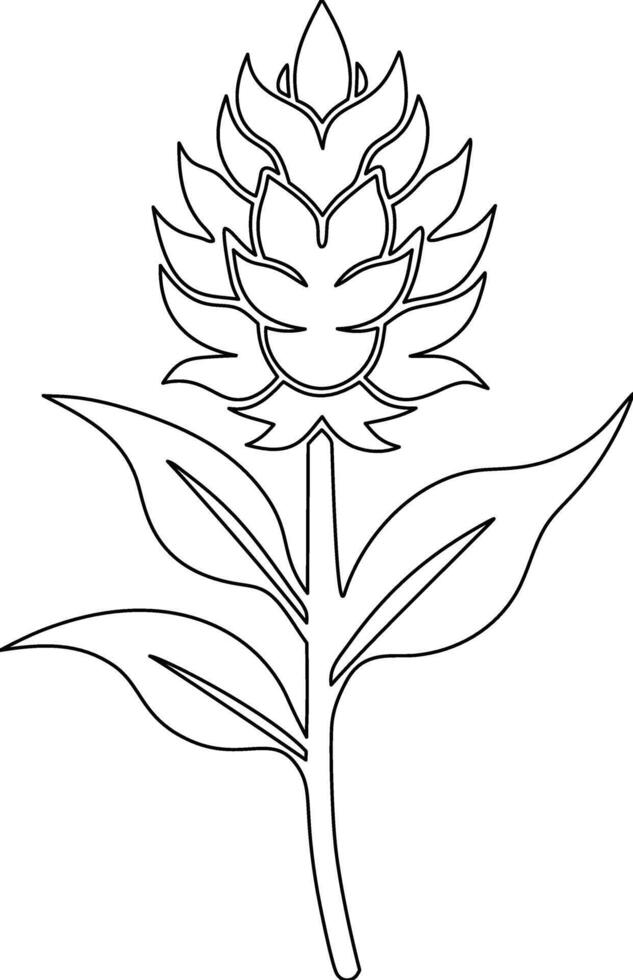 A flower coloring page vector