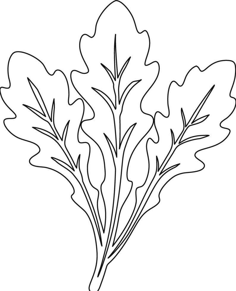 A leaf with leaves on it coloring page vector