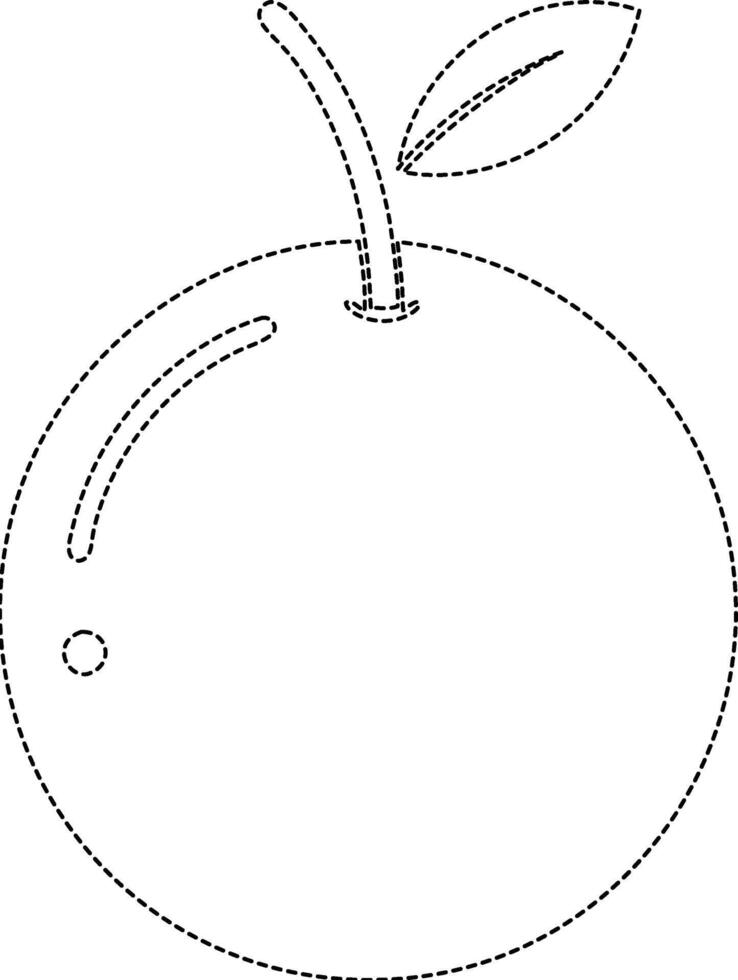 An apple coloring page with a line drawing of an apple vector