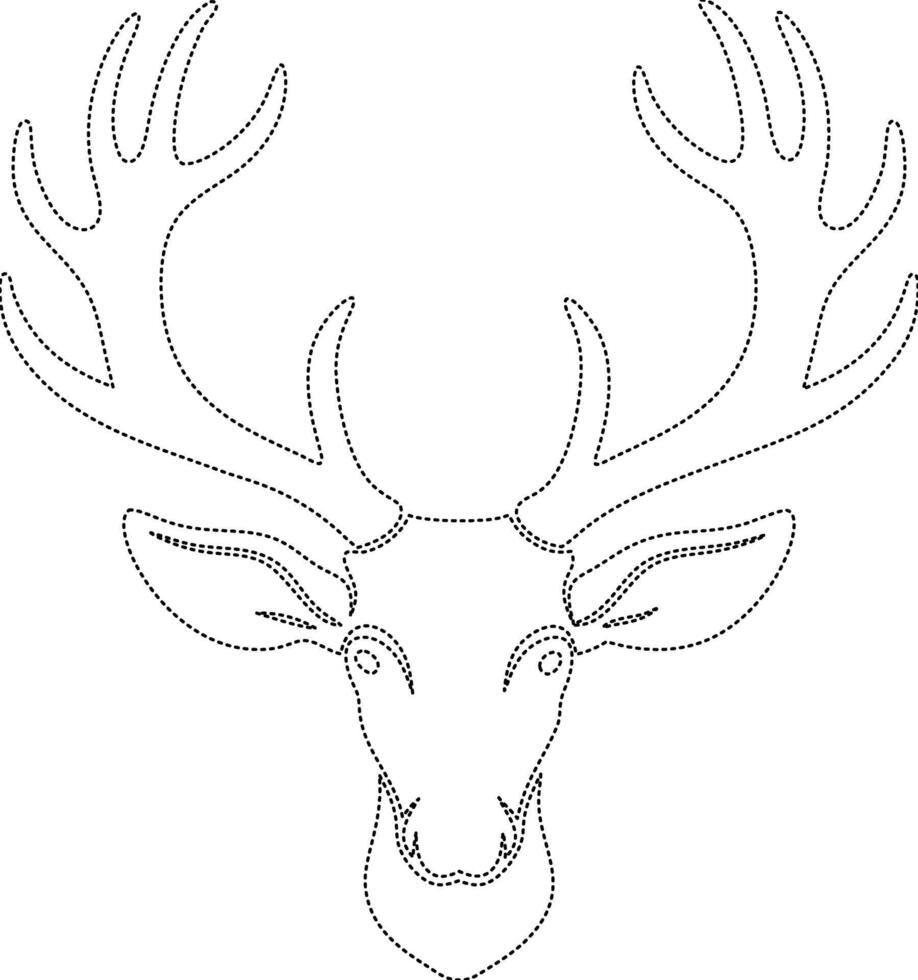A deer head outline on a white background vector