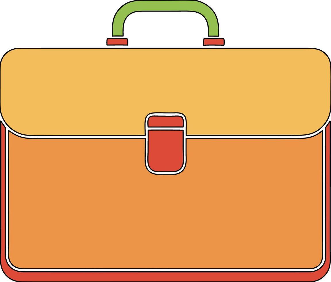 An orange briefcase with a handle on a white background vector
