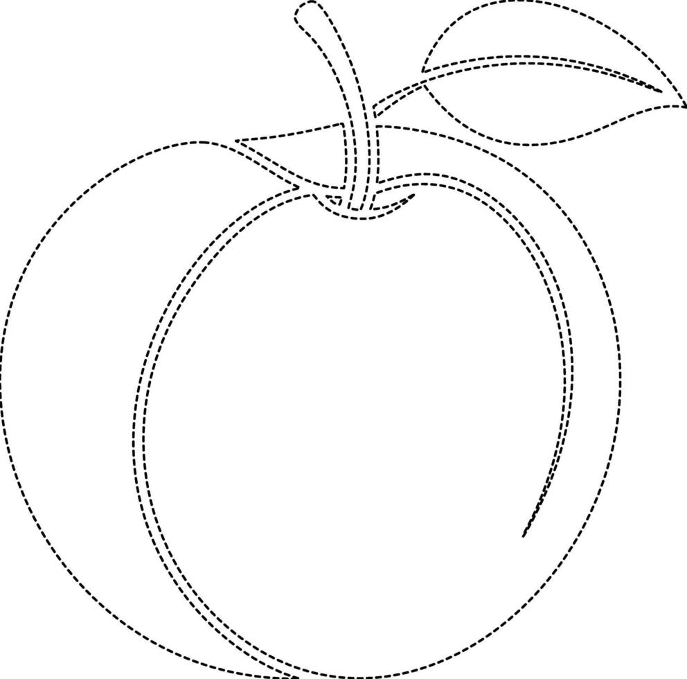 A peach coloring page vector