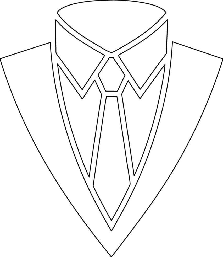 A black and white drawing of a tie vector