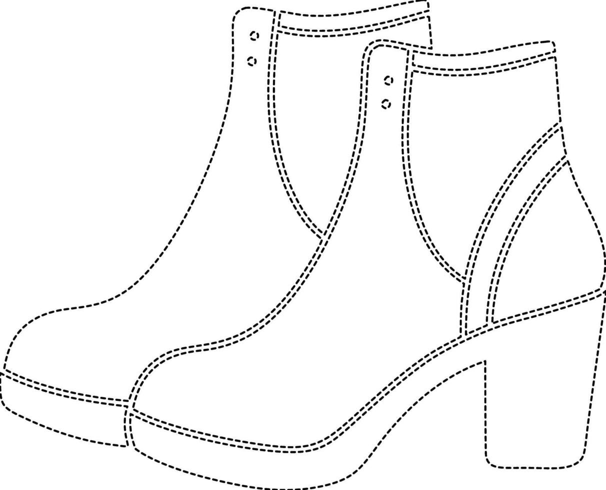 A pair of boots coloring page vector