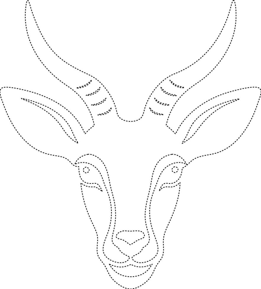 An antelope head outline vector