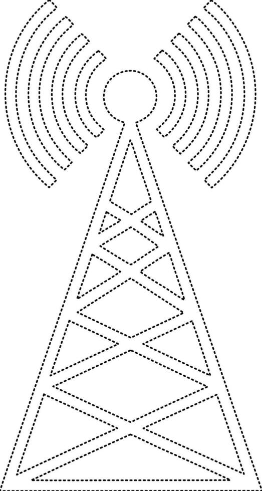 A radio tower coloring page vector