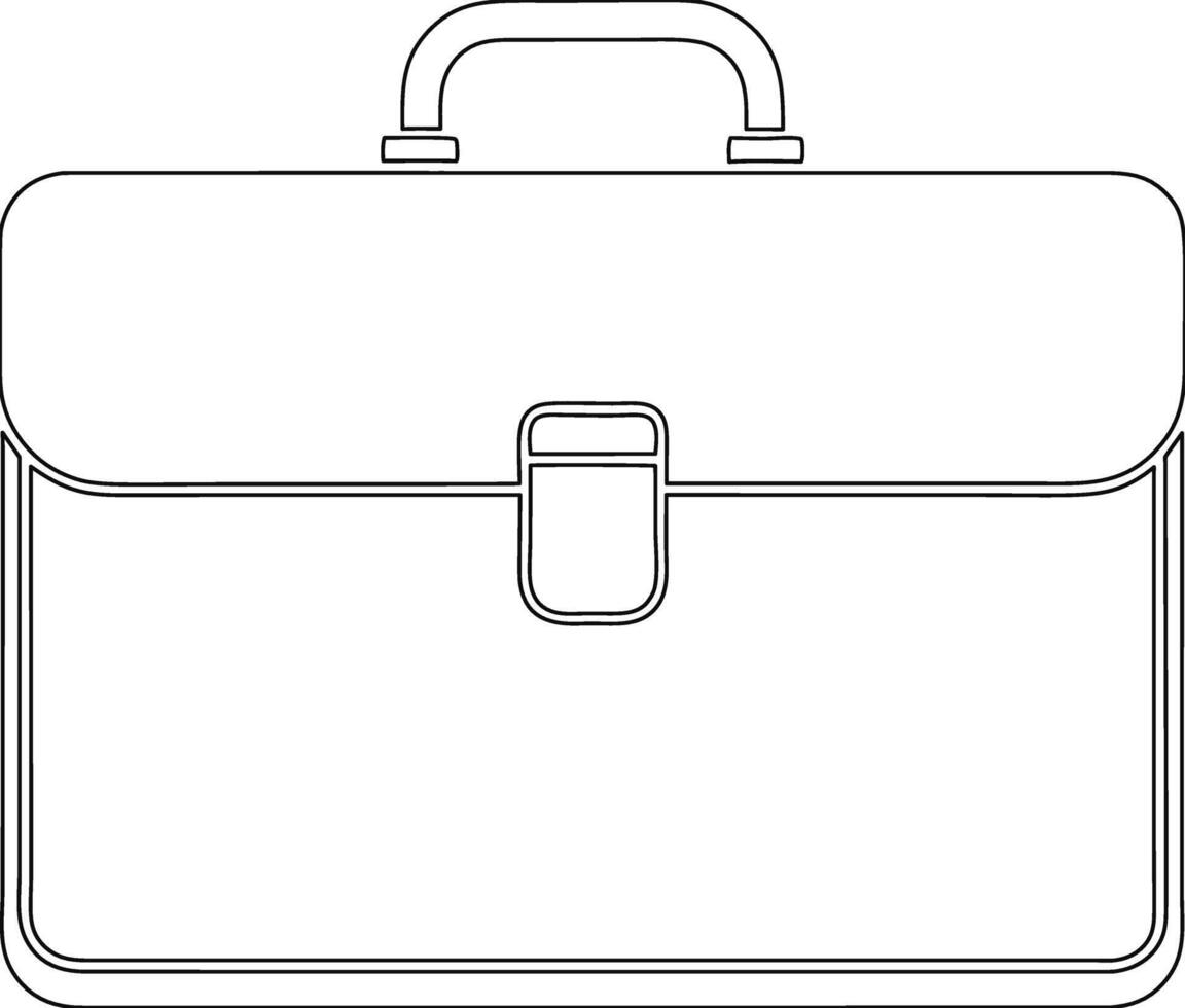 A briefcase outline on a white background vector