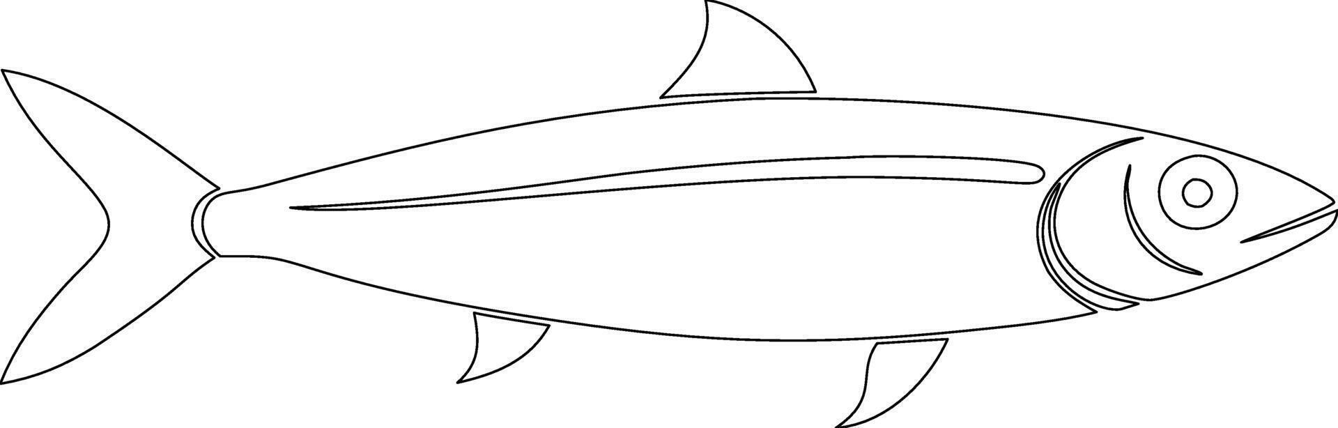A fish coloring page for kids vector