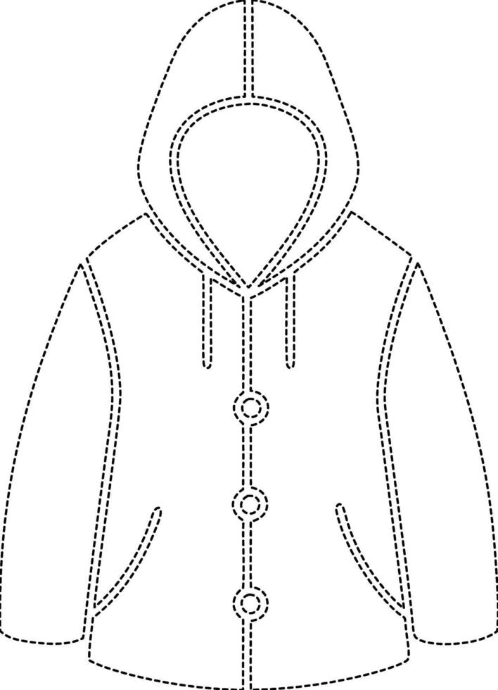 A hooded jacket coloring page vector