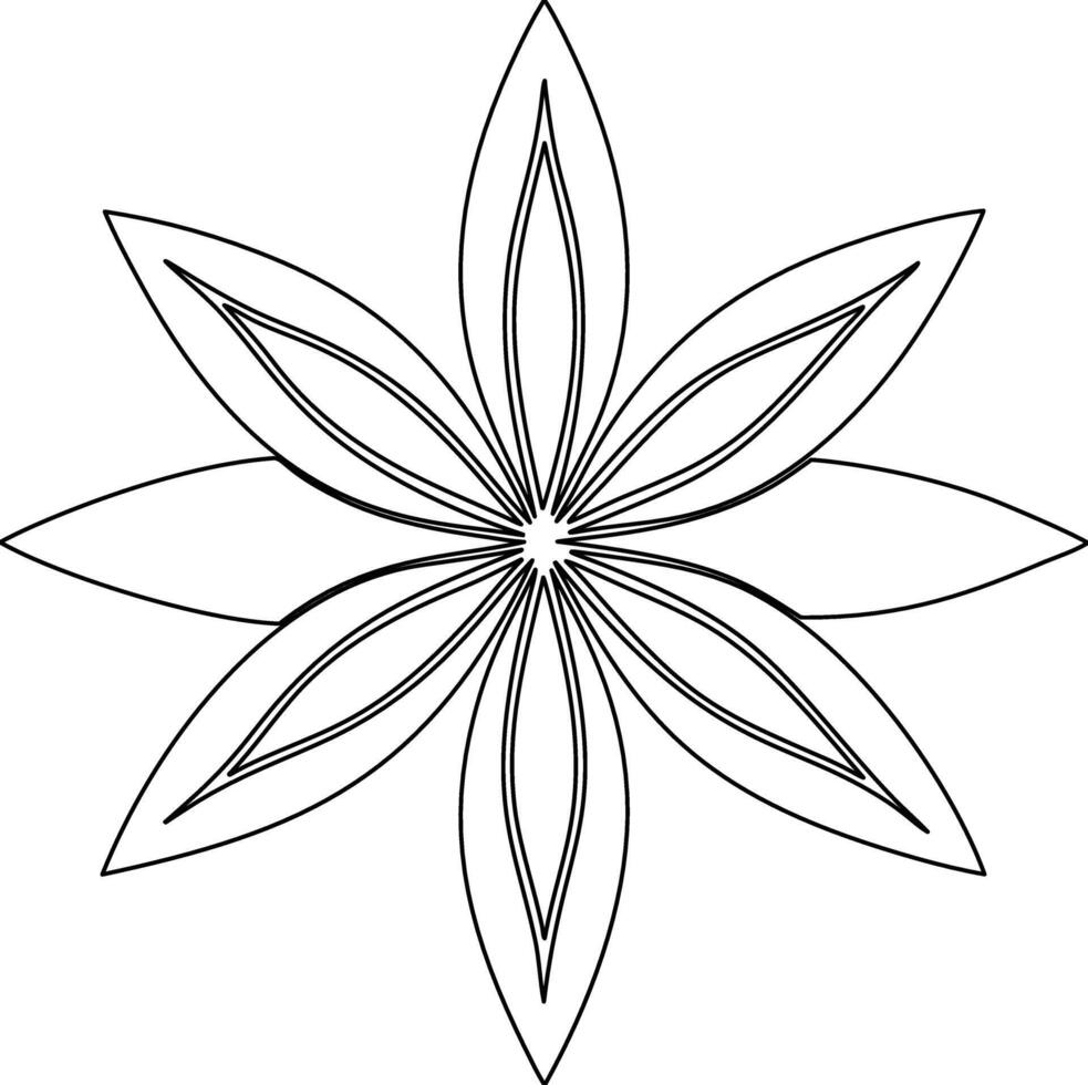 A flower drawing with a single petal vector