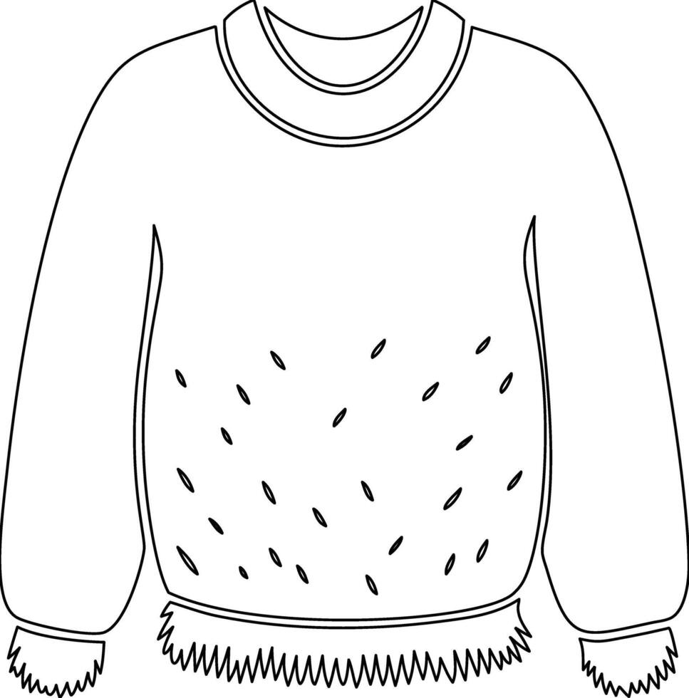 Sweater with fur coloring page vector